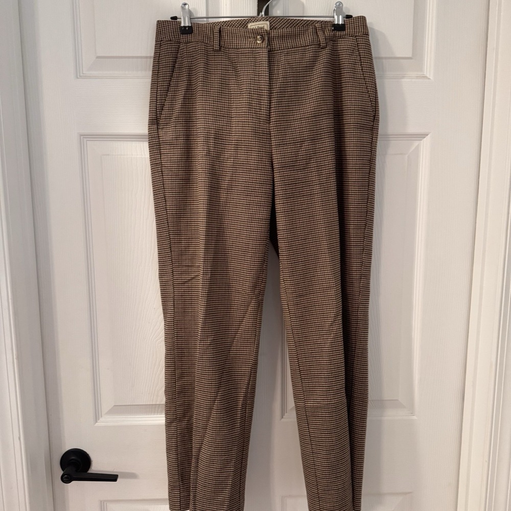 L.L. Bean Women's Herringbone Pants Trousers sz‎ 12 Petite 100% Cotton City